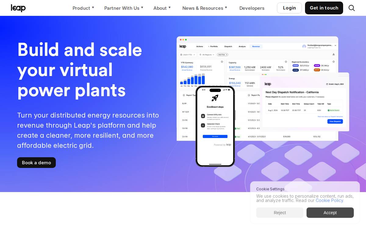 Leap website preview