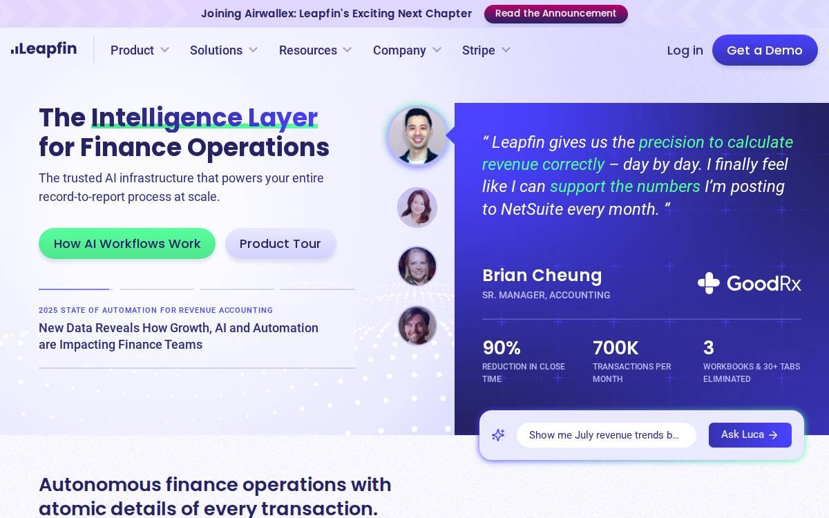 Leapfin website preview