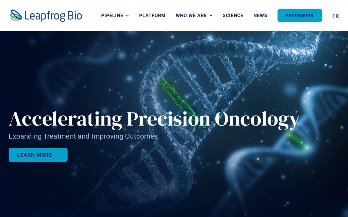 Leapfrog Bio website preview