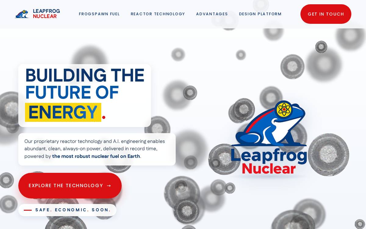 Leapfrog Nuclear website preview
