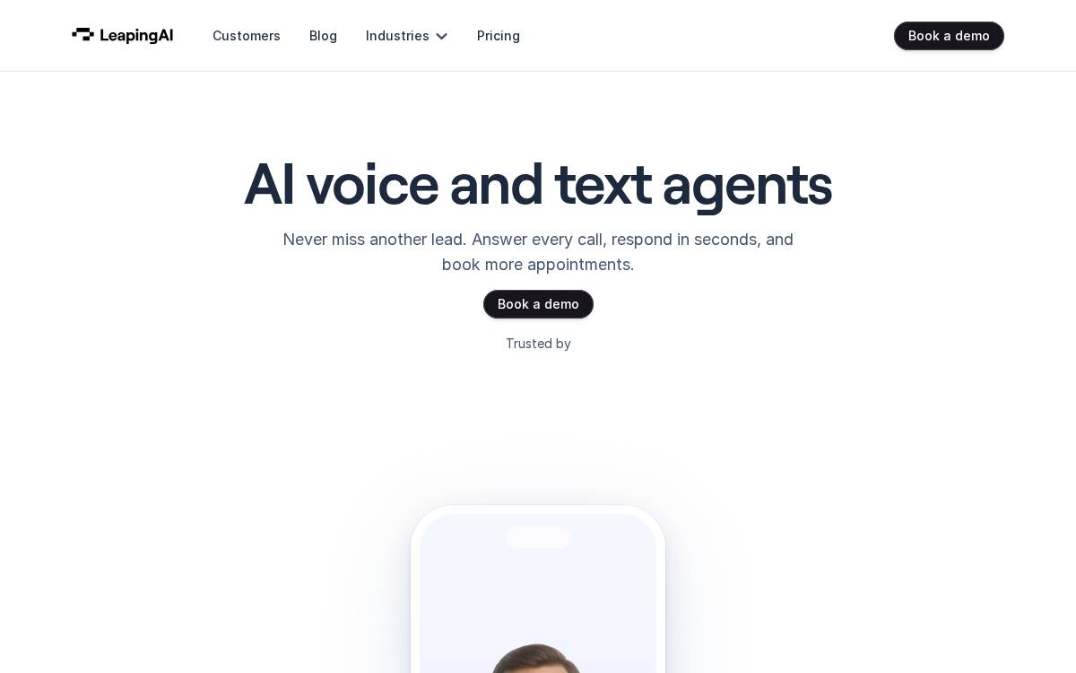 Leaping AI website preview