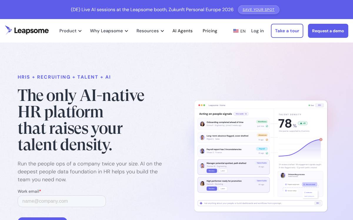 Leapsome website preview