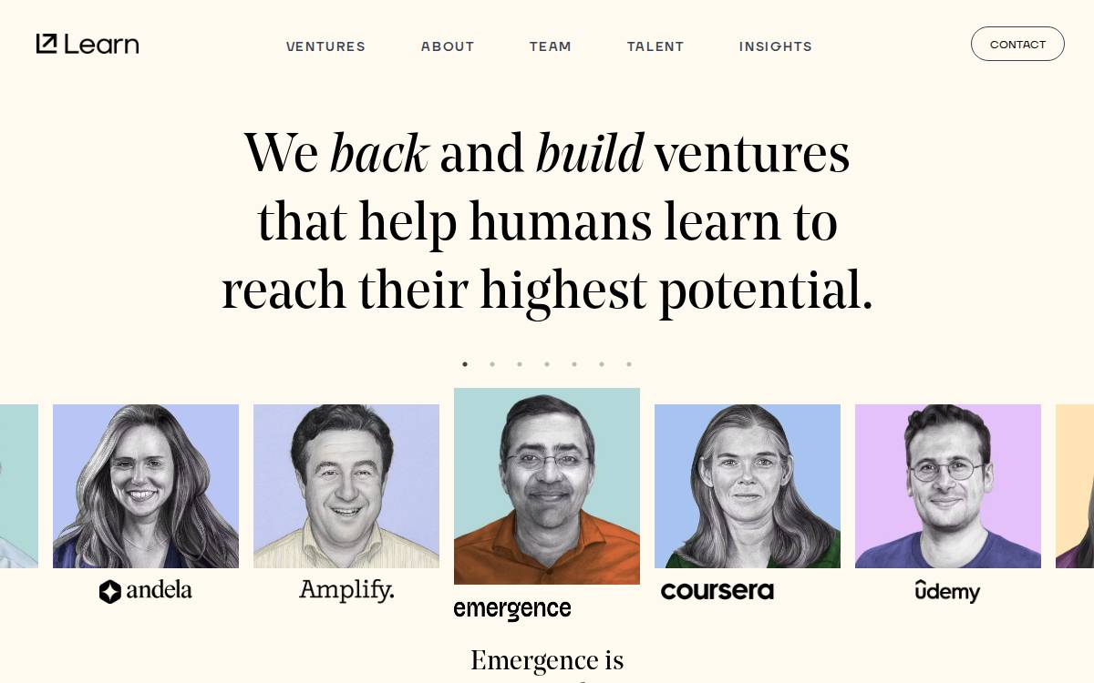 Learn Capital website preview