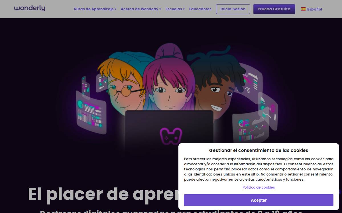Learn Wonderly website preview