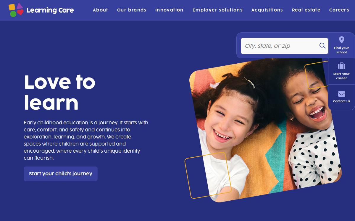 Learning Care website preview