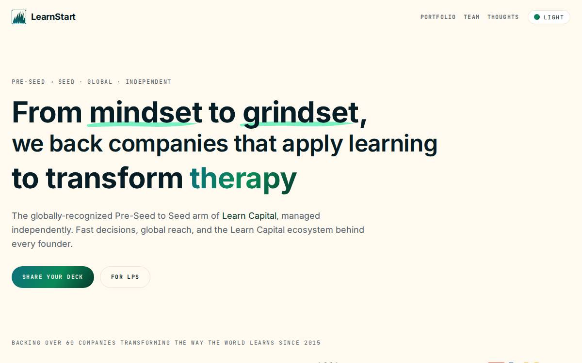Learnstart website preview