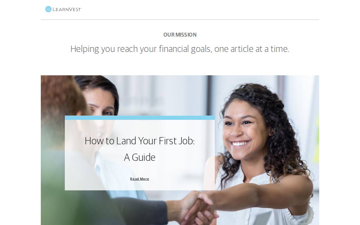 Learnvest website preview