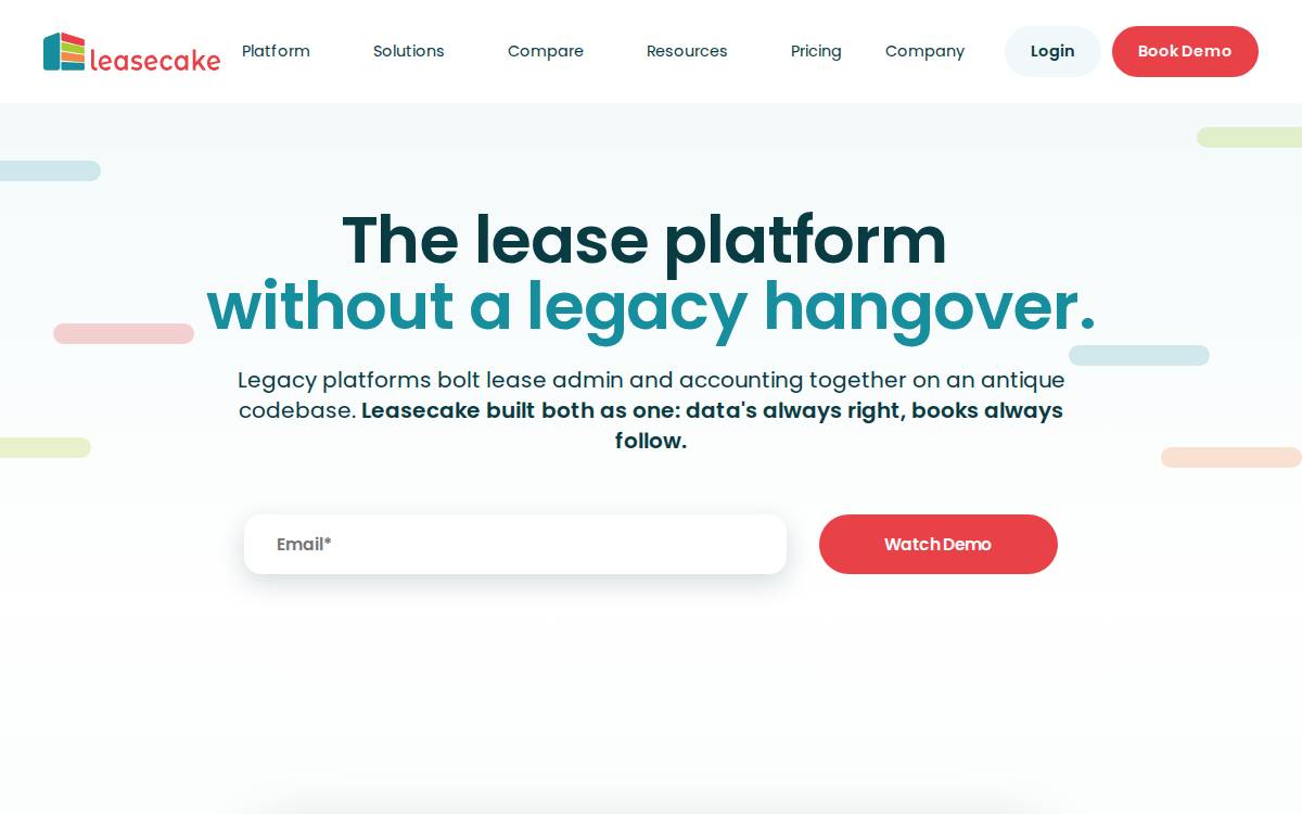 Leasecake website preview