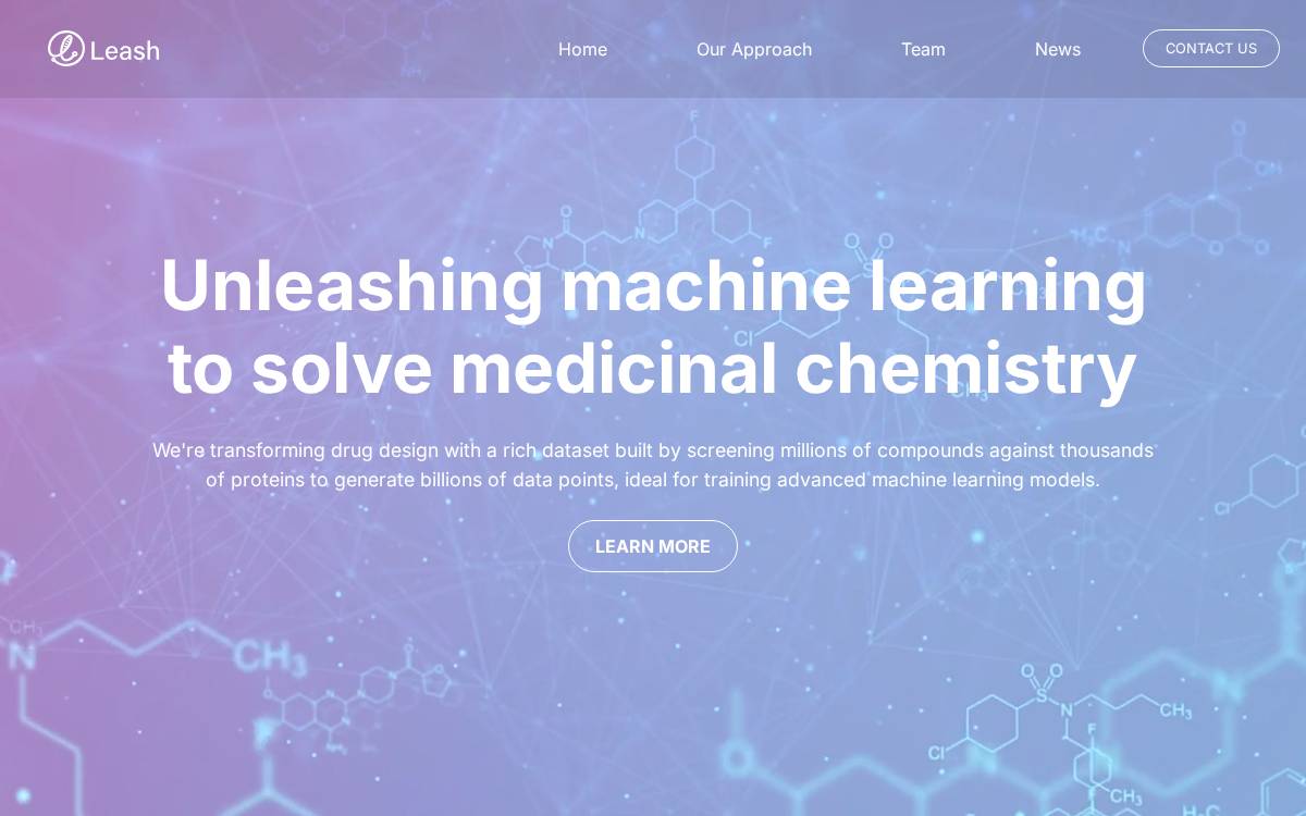 Leash Bio website preview