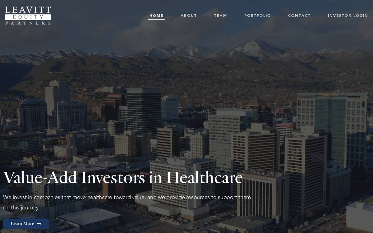Leavittequity website preview