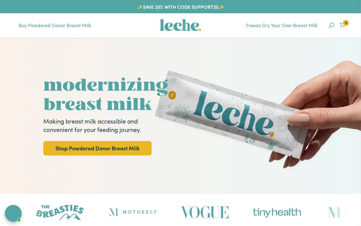 Leche website preview
