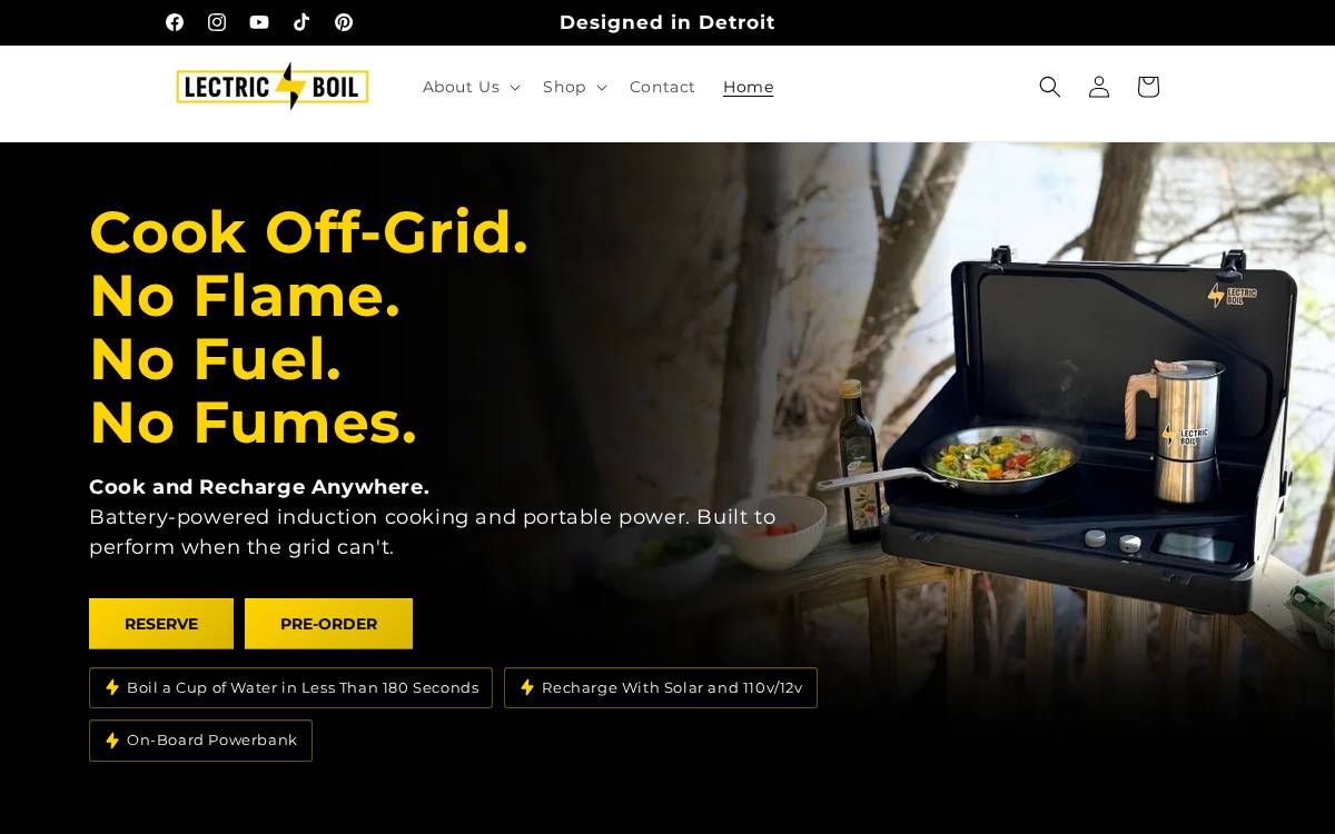 Lectric Boil website preview