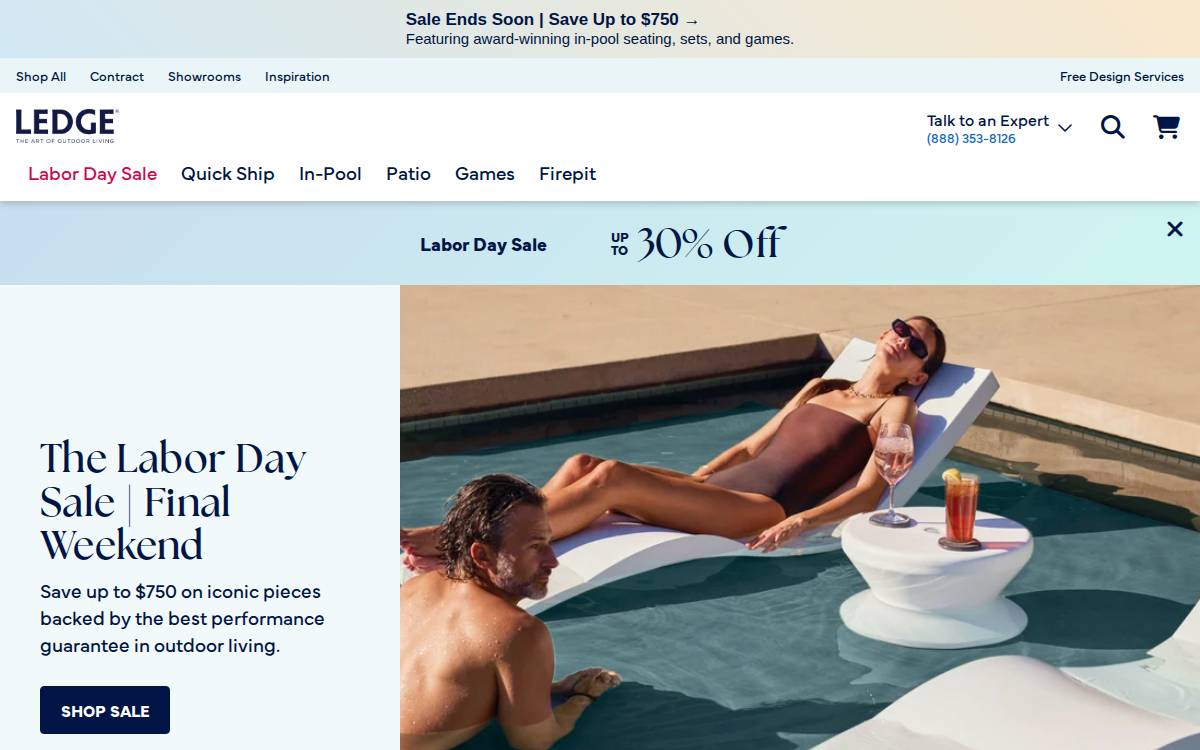 Ledge Lounger website preview