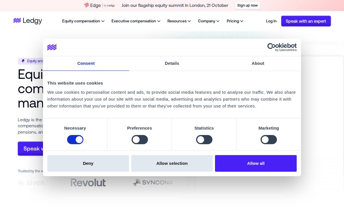 Ledgy website preview