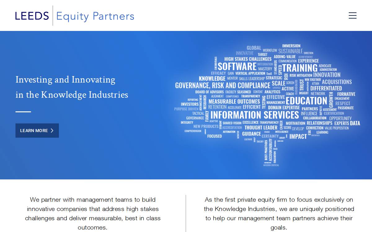 Leeds Equity Partners website preview