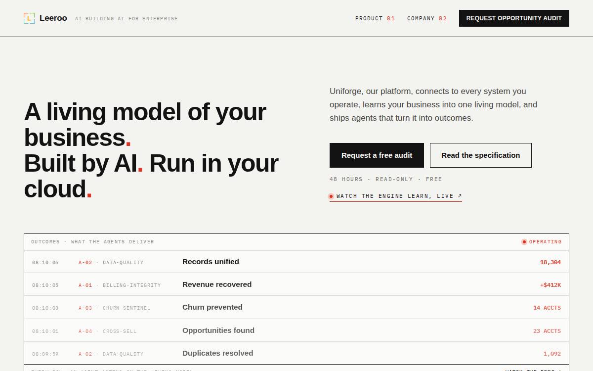 Leeroo website preview