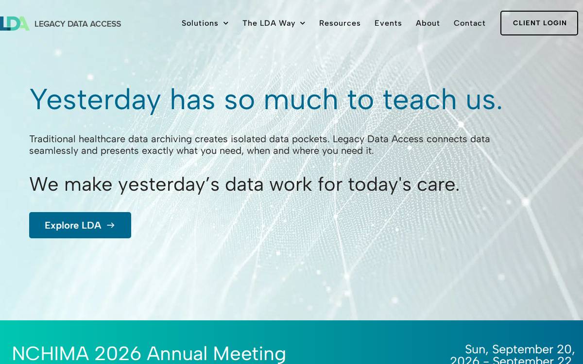 Legacy Data Access website preview