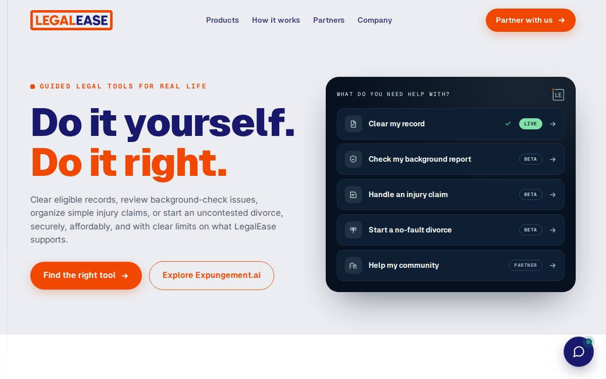 Legalease website preview