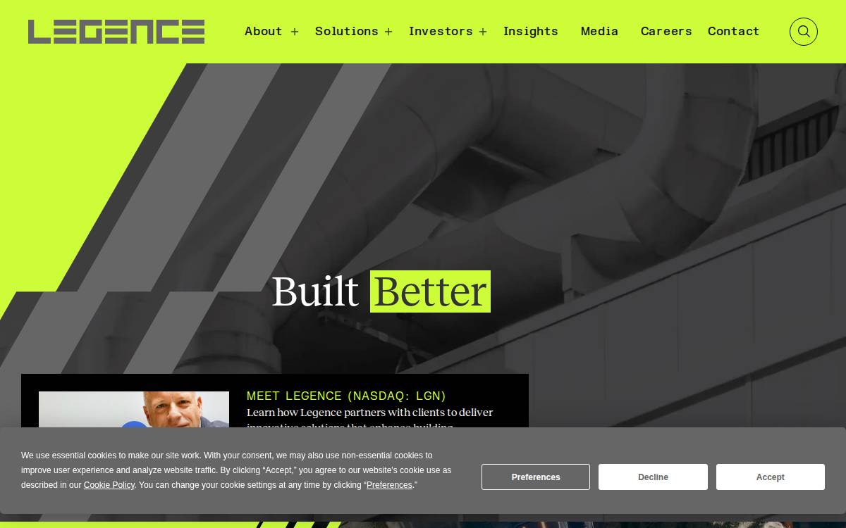 Legence website preview
