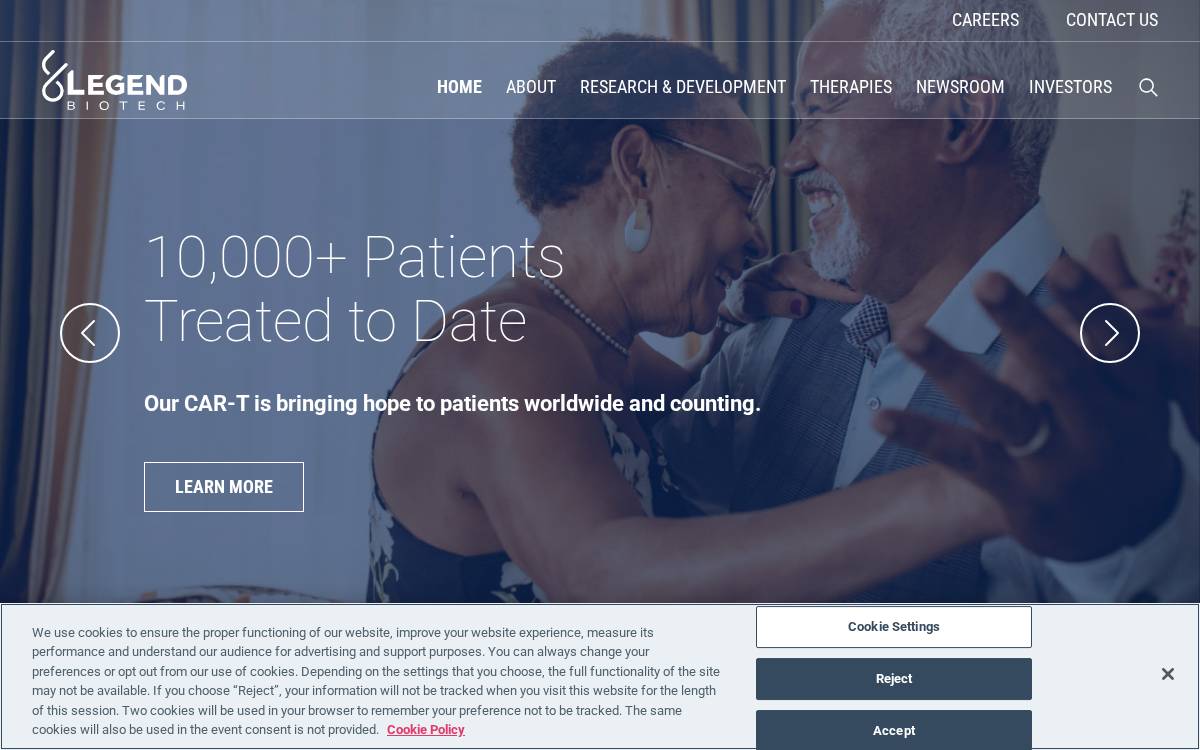 Legend Biotech website preview