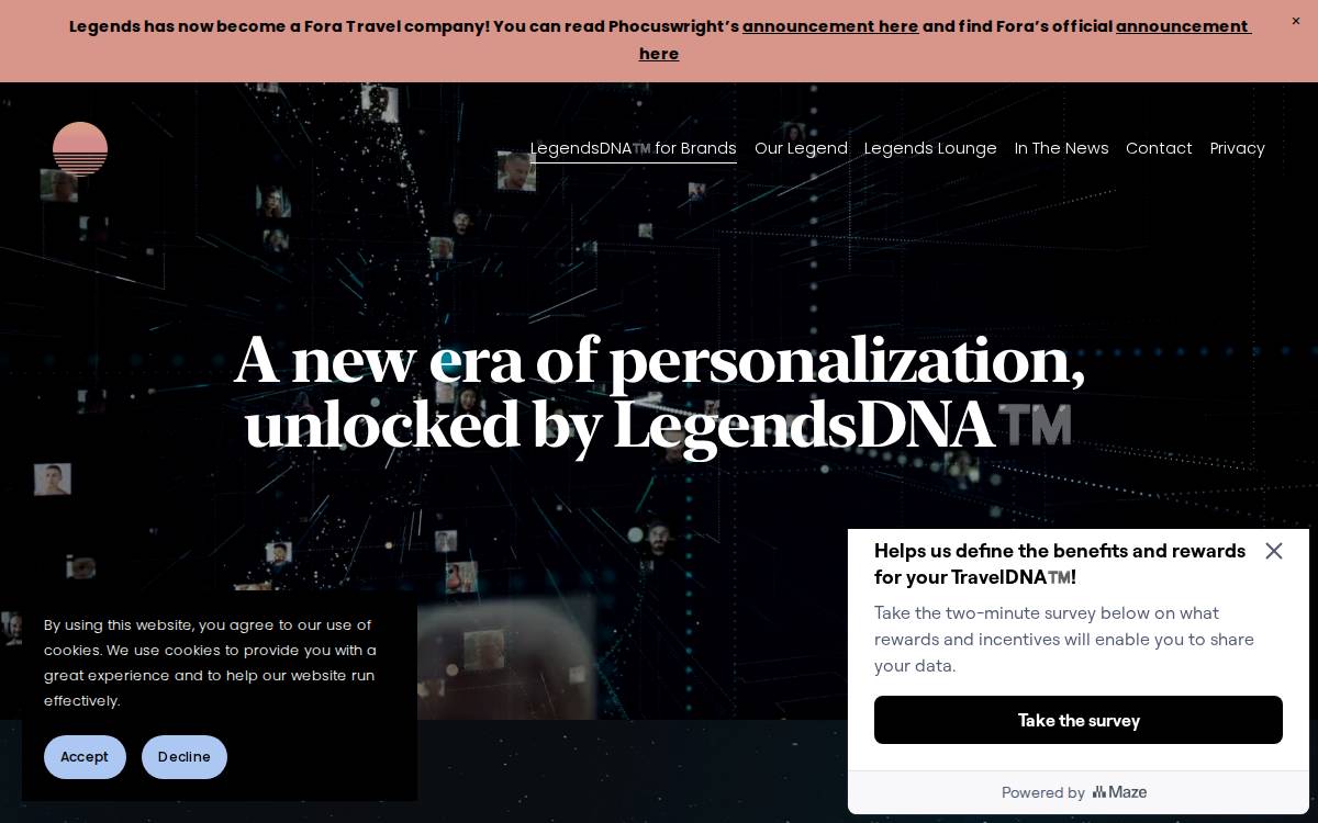 Legends website preview