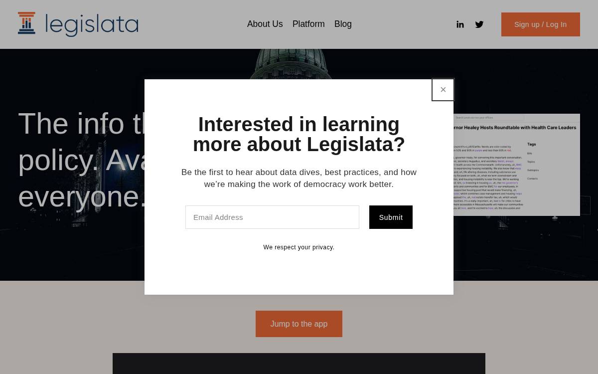 Legislata Legislative intelligence Founding Advisor website preview