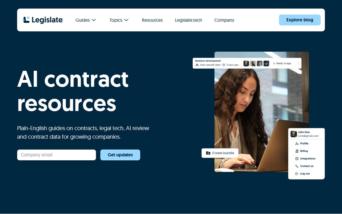 Legislate website preview