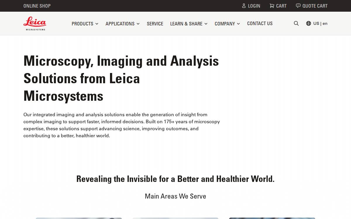 Leica Microsystems website preview