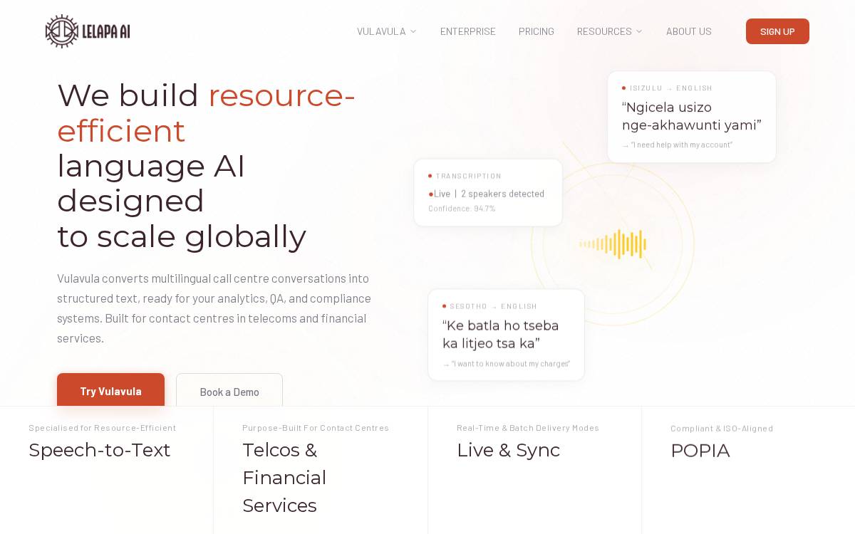 Lelapa website preview