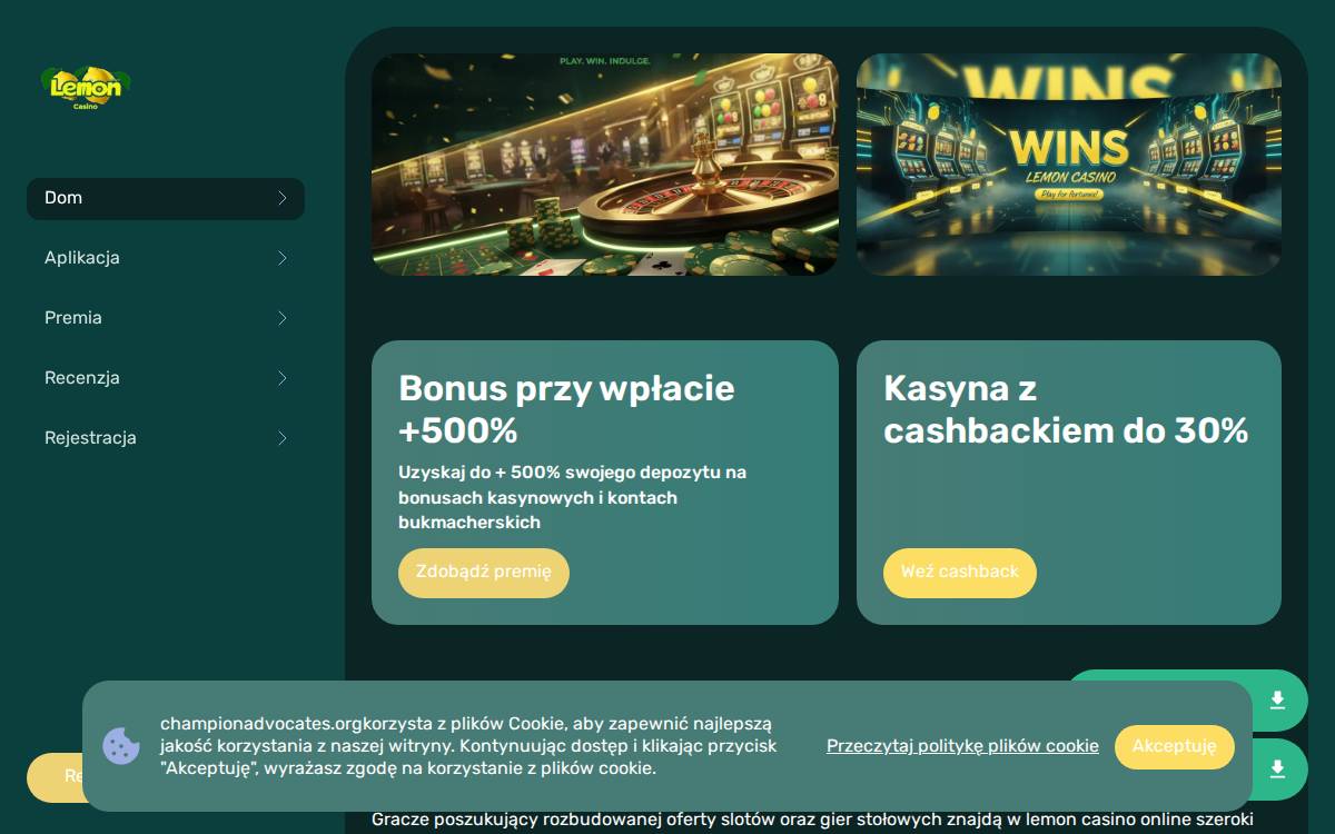 lemon casino website preview