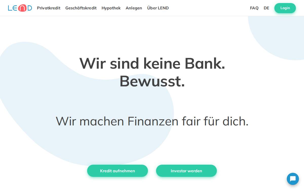 LEND website preview