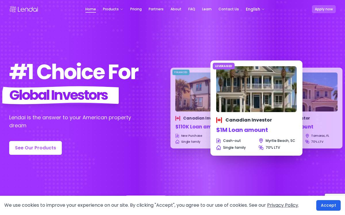 Lendai website preview
