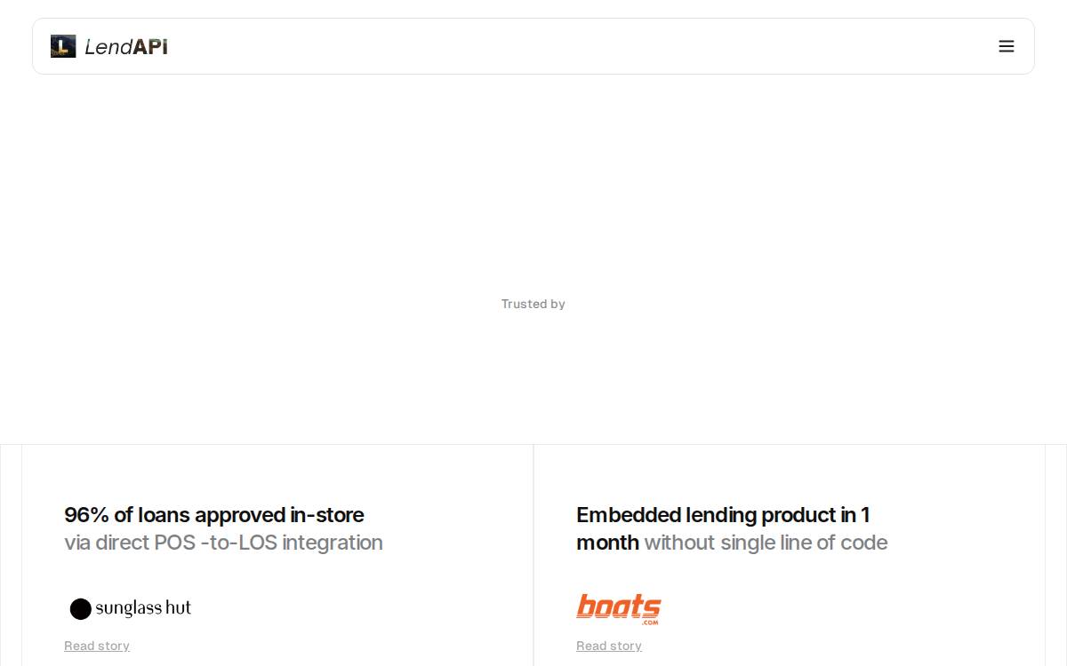 LendAPI website preview