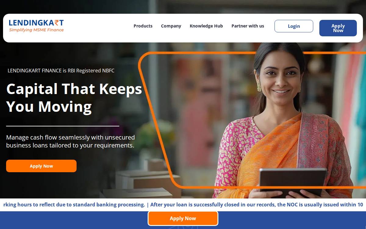 Lendingkart website preview