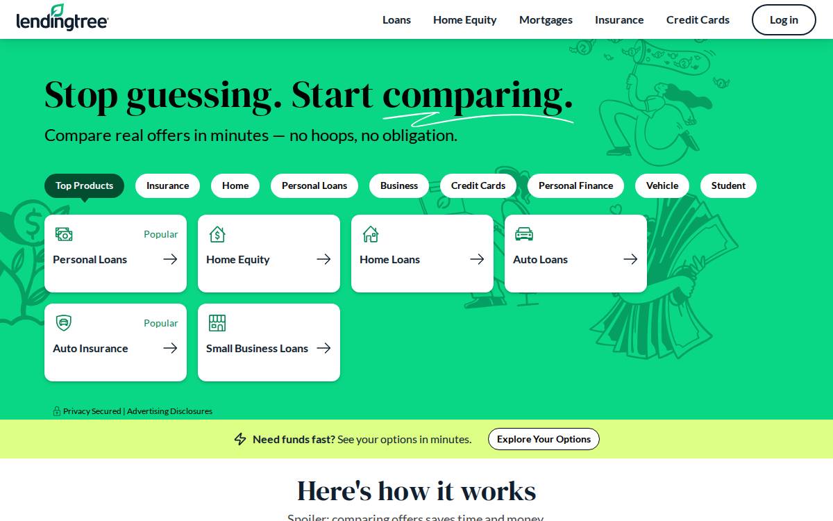 LendingTree website preview