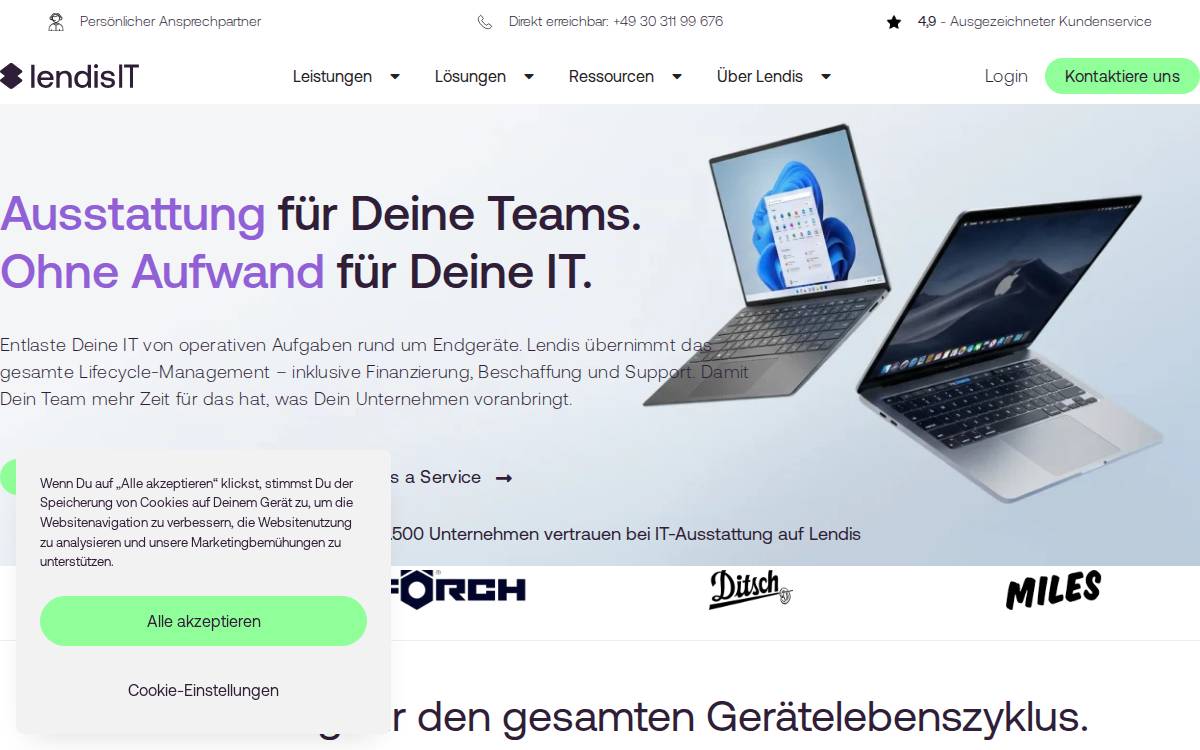 Lendis website preview