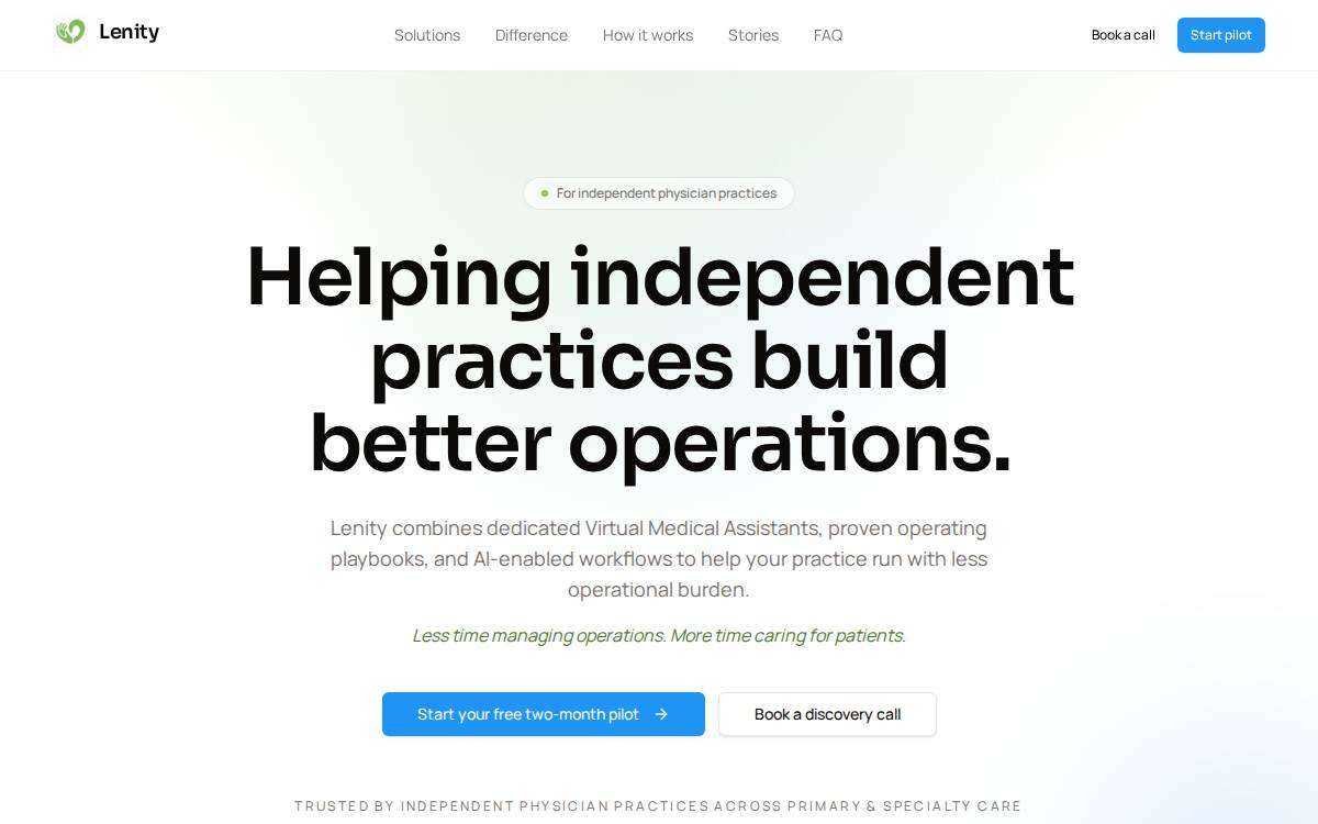 Lenity website preview
