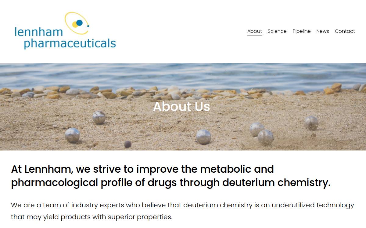 Lennham Pharmaceuticals website preview