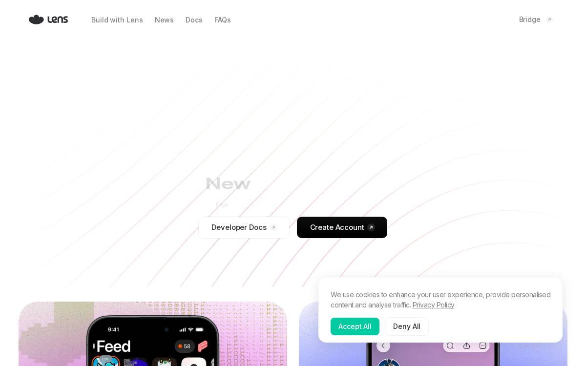 Lens Consumer Seed website preview