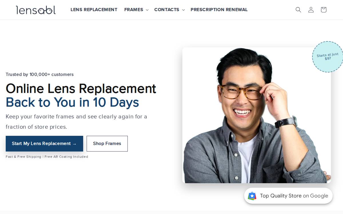 Lensabl website preview