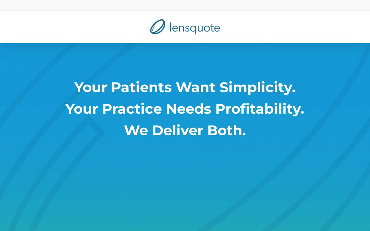 LensQuote website preview
