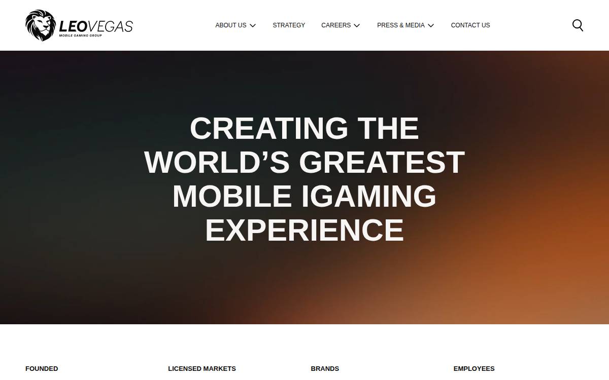 LeoVegas website preview