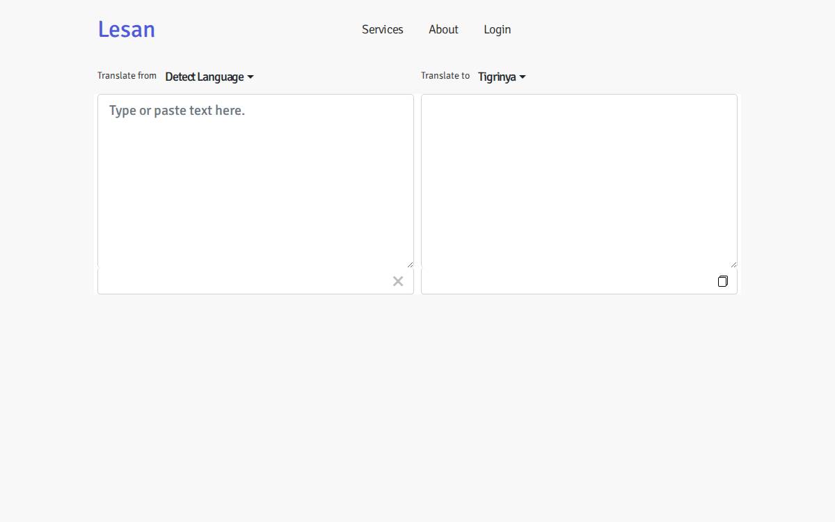 Lesan website preview