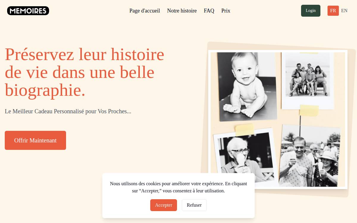 Lesmemoires website preview