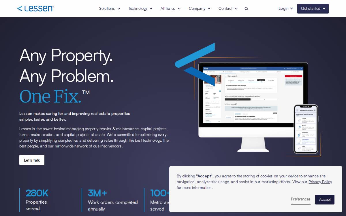 Lessen website preview