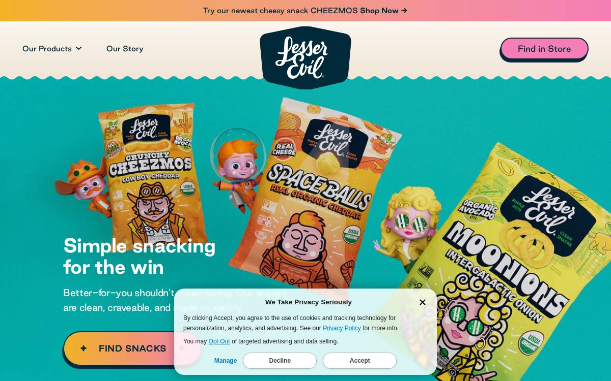 LesserEvil website preview