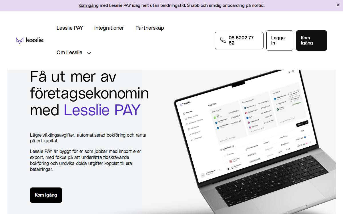 Lesslie website preview