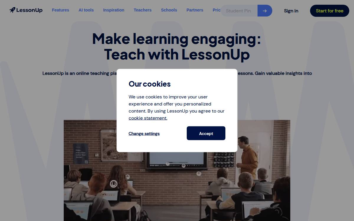 Lessonup website preview