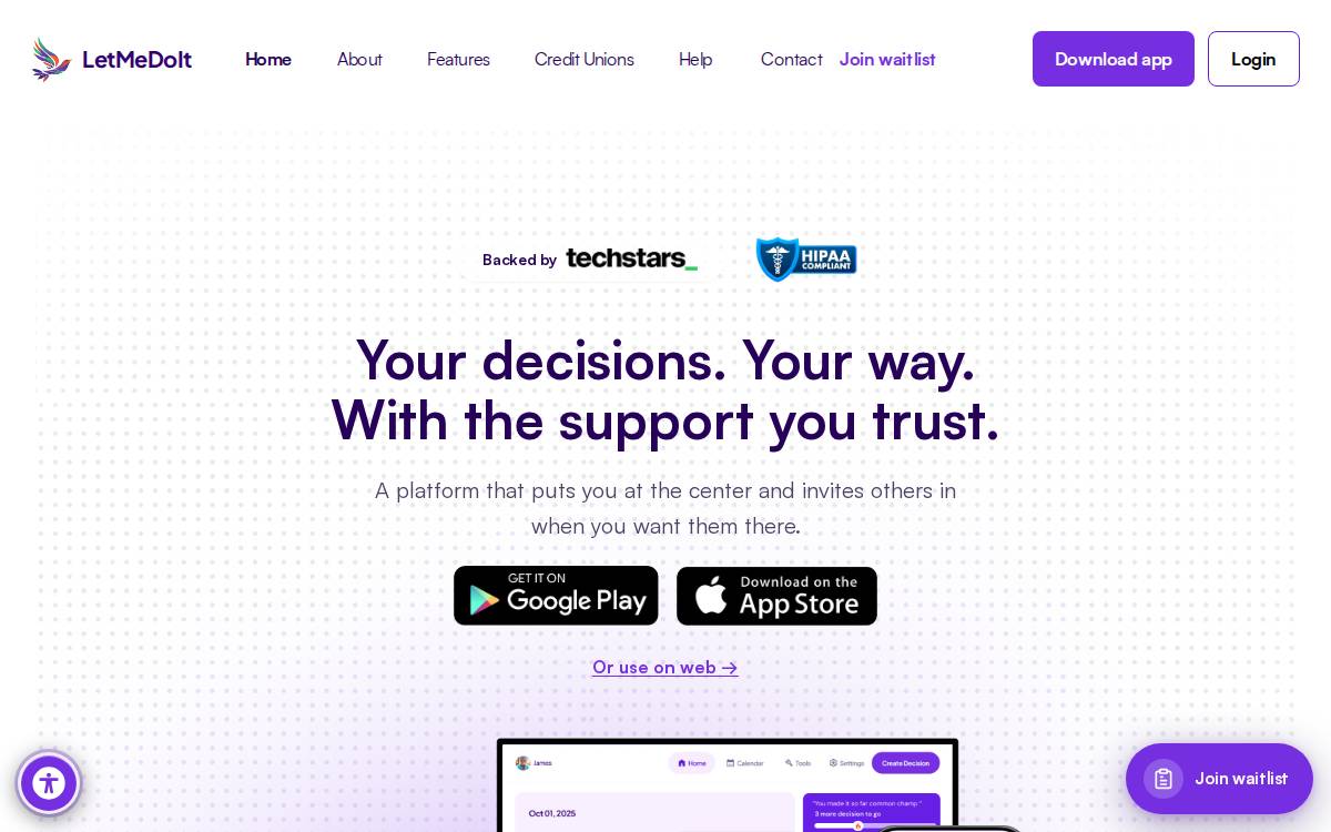 LetMeDoIt website preview
