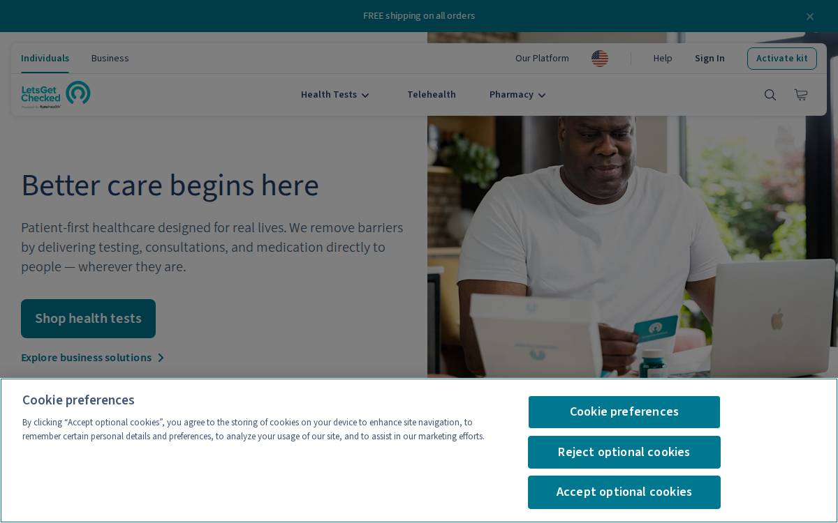 Let’s Get Checked website preview